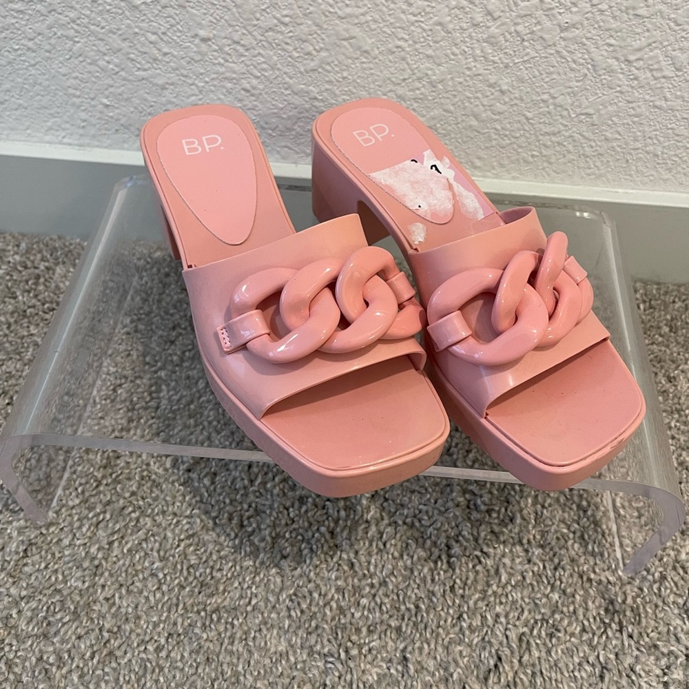 BP Blush Pink Chain Detail Mules